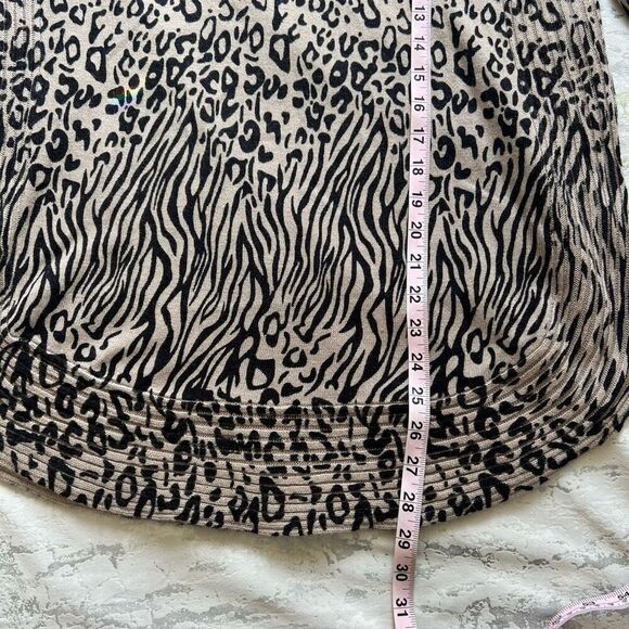 Dana Buchman Animal Print Sweater 3/4 sleeve - Picture 9 of 9